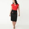 Lifestyle Group (UK) Ltd Black & Spanish Rose Pencil Skirt