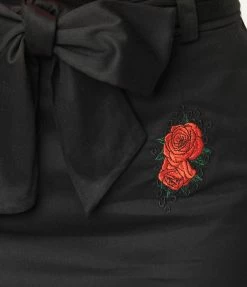 Lifestyle Group (UK) Ltd Black & Spanish Rose Pencil Skirt