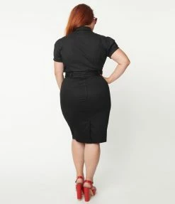Lifestyle Group (UK) Ltd Sale Plus Size Black & Spanish Rose Pencil Skirt