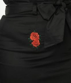 Lifestyle Group (UK) Ltd Sale Plus Size Black & Spanish Rose Pencil Skirt