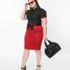 Lifestyle Group (UK) Ltd Plus Size Red & Spanish Rose Pencil Skirt