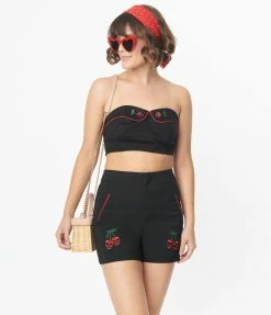Lifestyle Group (UK) Ltd Black & Cherry Skull Bandeau Crop Top Sale