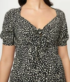 Hayden Sale Black & Ivory Abstract Dot Midi Dress