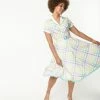 Fan Flair Polly Pocket X Unique Vintage 1950s Pastel Rainbow Gingham Alexis Swing Dress