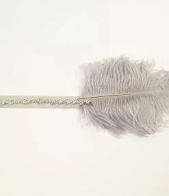 Jolie Silver Feather & Rhinestone Gigi Headband