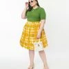 Miss Lulo, Inc. Plus Size Orange Tree Gingham Swing Skirt Sale