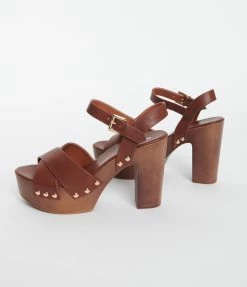 Unique Vintage Brand Unique Vintage Brown Platform Clogs