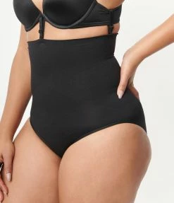 Unique Vintage 1950s Black Shapewear Briefs Lingerie & Shapewear