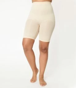 Clothing Unique Vintage Beige Shapewear Shorts