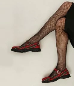 Unique Vintage Red Plaid Mary Jane Flats Unique Vintage Brand