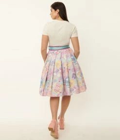 Fan Flair Polly Pocket X Unique Vintage 1950s Tiny & Cute Print Berrie Swing Skirt