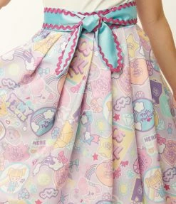 Fan Flair Polly Pocket X Unique Vintage 1950s Tiny & Cute Print Berrie Swing Skirt