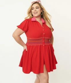Sale Smak Parlour Plus Size Red Callie Shorts