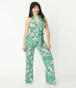 Smak Parlour Green Butterfly PrintÃ¥ÃŠGlamour Goddess Jumpsuit