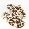 SHOEMAIDEN Flats Leopard Print Fuzzy Slippers