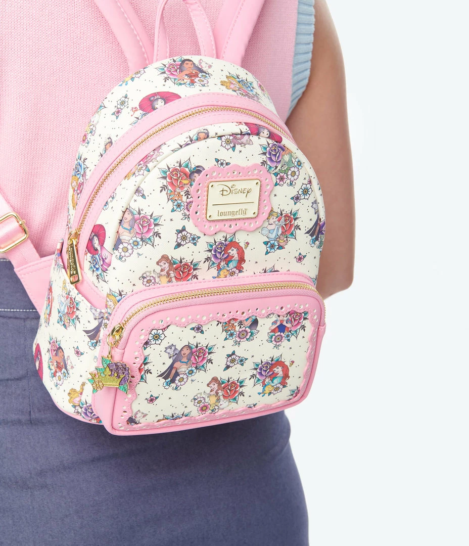 Handbags Loungefly Disney Princesses Tattoo Florals Mini Backpack