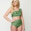 Marina West Green & White Polka Dot Two Piece Swim Set Swimwear