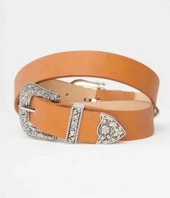 Unique Vintage Brown Double Buckle Belt