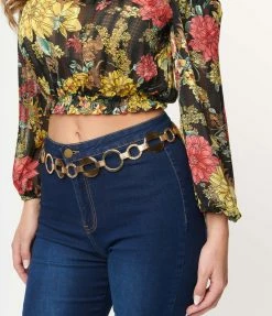 Belts Unique Vintage Gold & Brown Chain Belt