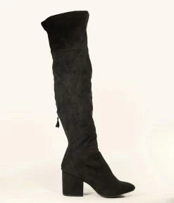 Joia Black Suede Tall Knee-High Boots