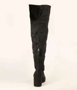 Joia Black Suede Tall Knee-High Boots