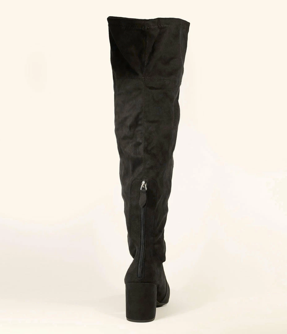 Joia Black Suede Tall Knee-High Boots