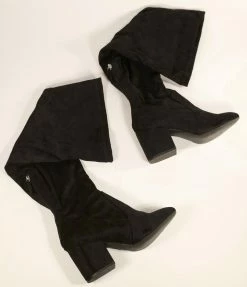 Joia Black Suede Tall Knee-High Boots