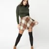 She+Sky Sale Brown & Tan Plaid Mini Skirt