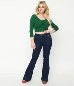 Saints & Hearts Dark Denim Sailor Flare Jeans Sale