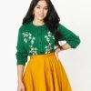 Tulip.B Sale Green & Taupe Floral Cardigan