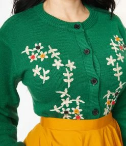 Tulip.B Sale Green & Taupe Floral Cardigan