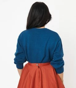 Tulip.B Sale Teal & Ivory Floral Cardigan