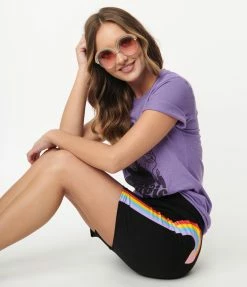 Lifestyle Group (Alternative Group) Black & Rainbow Helena Shorts Sale