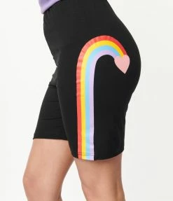 Lifestyle Group (Alternative Group) Black & Rainbow Helena Shorts Sale