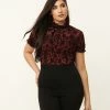Trending Unique Vintage Burgundy La Catrina Burnout Lilette Blouse