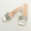 Fortune Dynamic Silver Gemstone Slip On Kitten Heels