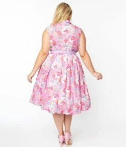 Care Bears X Unique Vintage Plus Size Care Bears Forever Edith Swing Dress