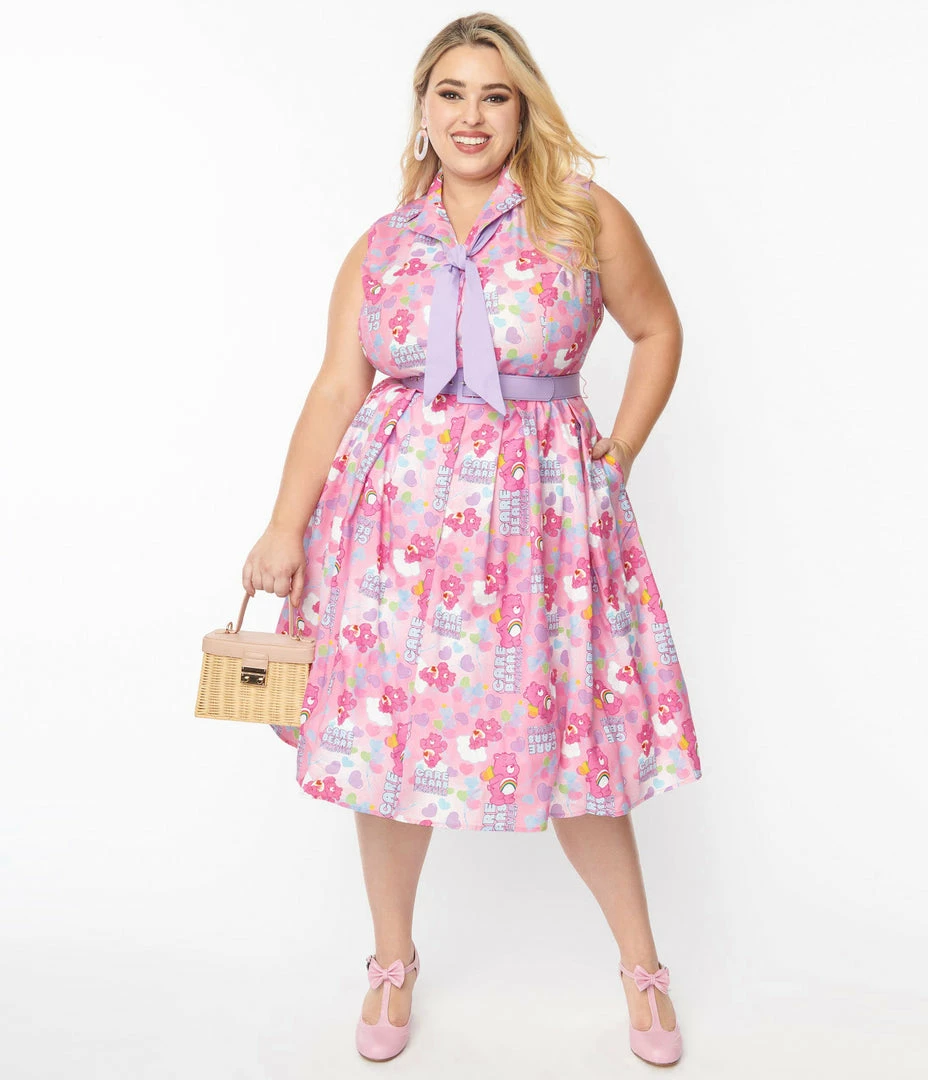 Care Bears X Unique Vintage Plus Size Care Bears Forever Edith Swing Dress