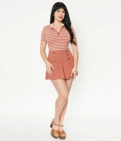 Unique Vintage Rust Red Sailor Sweeney Shorts