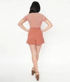 Unique Vintage Rust Red Sailor Sweeney Shorts