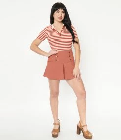 Unique Vintage Rust Red Sailor Sweeney Shorts