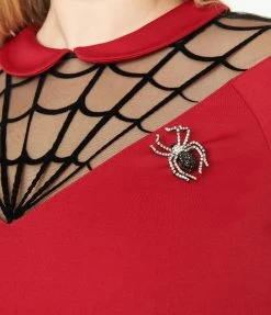 Unique Vintage Plus Size Burgundy Spiderweb Widow Top Sale