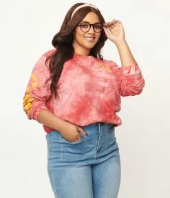 Cakeworthy Plus Size Gryffindor Tie Dye Long Sleeve Tee