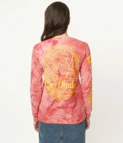 Fan Flair Cakeworthy Gryffindor Tie Dye Long Sleeve Tee