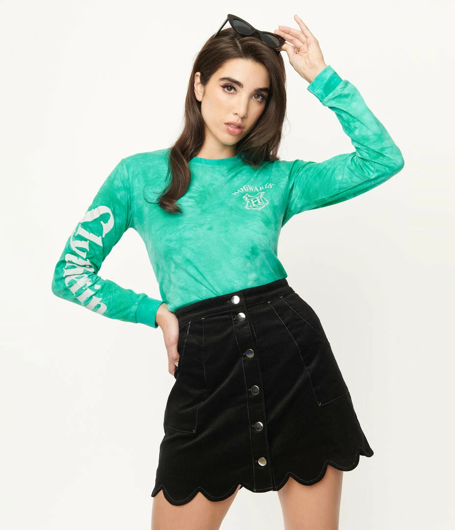 Fan Flair Cakeworthy Slytherin Tie Dye Long Sleeve Tee