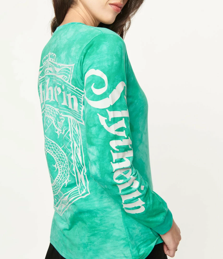 Fan Flair Cakeworthy Slytherin Tie Dye Long Sleeve Tee