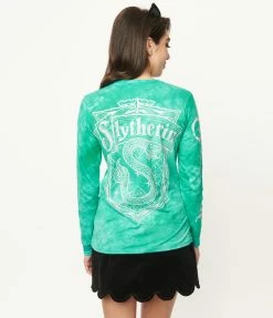 Fan Flair Cakeworthy Slytherin Tie Dye Long Sleeve Tee