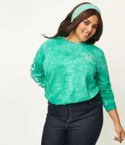 Cakeworthy Plus Size Slytherin Tie Dye Long Sleeve Tee Fan Flair