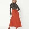Ellison Rust Rib Knit Maxi Skirt