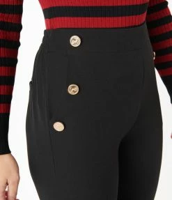 Ellison Black Sailor Button Pants